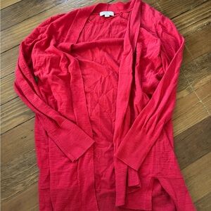 LOFT Vibrant Red Open Cardigan